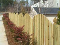 Raleigh Fence, Half Moon, Wooden Fencing with French Gothic Posts